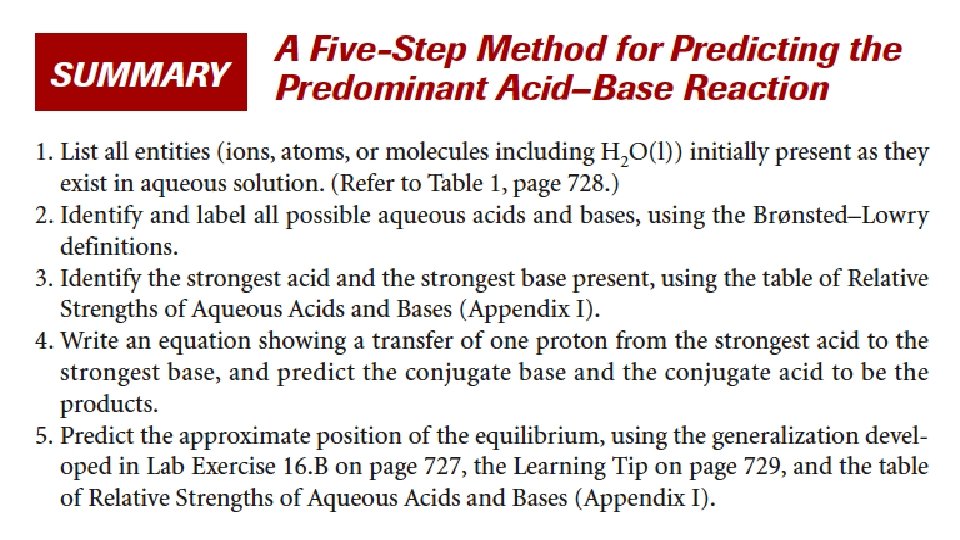 PREDICTING ACID-BASE REACTIONS 