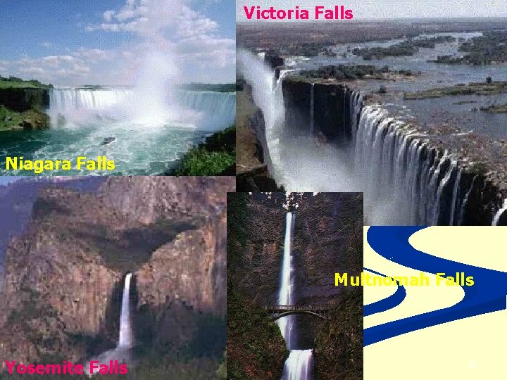 Victoria Falls Niagara Falls Multnomah Falls Yosemite Falls 52 