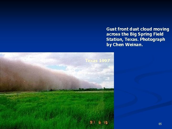 Gust front dust cloud moving across the Big Spring Field Station, Texas. Photograph by