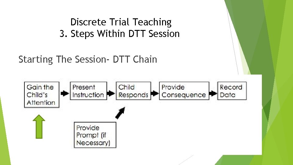 Discrete Trial Teaching 3. Steps Within DTT Session Starting The Session- DTT Chain 