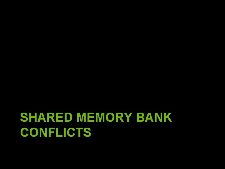 SHARED MEMORY BANK CONFLICTS 