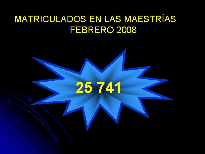 MATRICULADOS EN LAS MAESTRÍAS FEBRERO 2008 25 741 