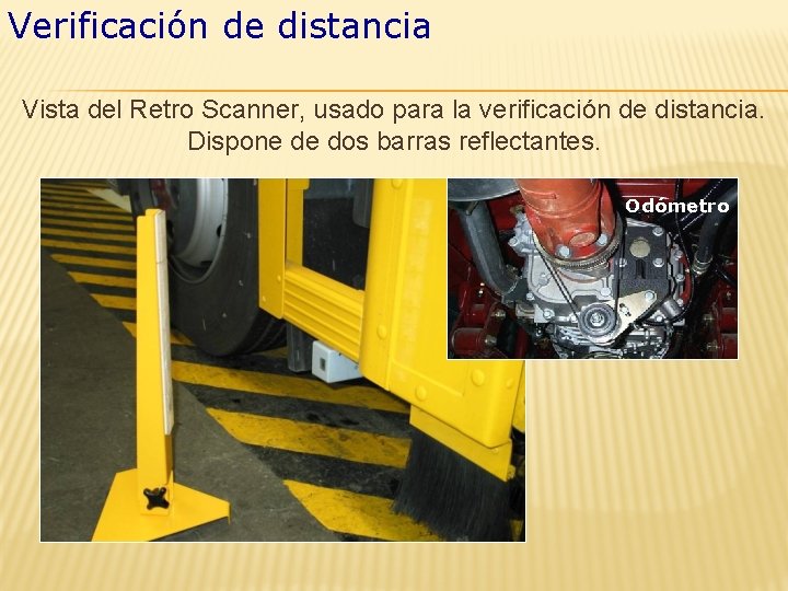 Verificación de distancia Vista del Retro Scanner, usado para la verificación de distancia. Dispone