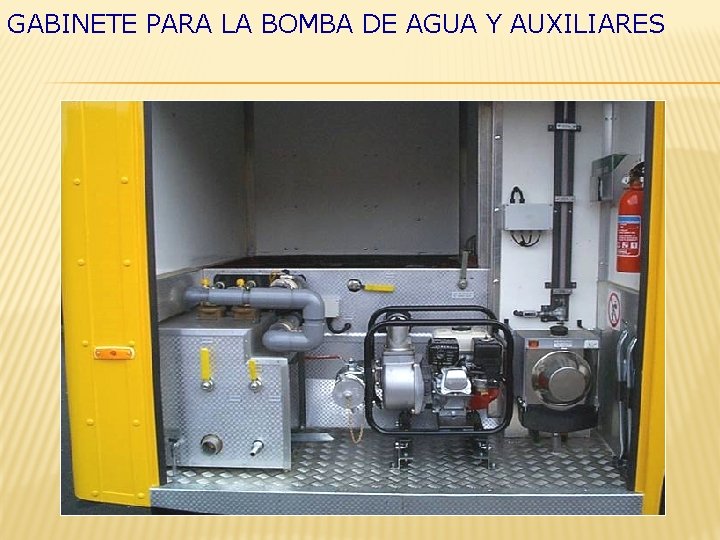 GABINETE PARA LA BOMBA DE AGUA Y AUXILIARES 
