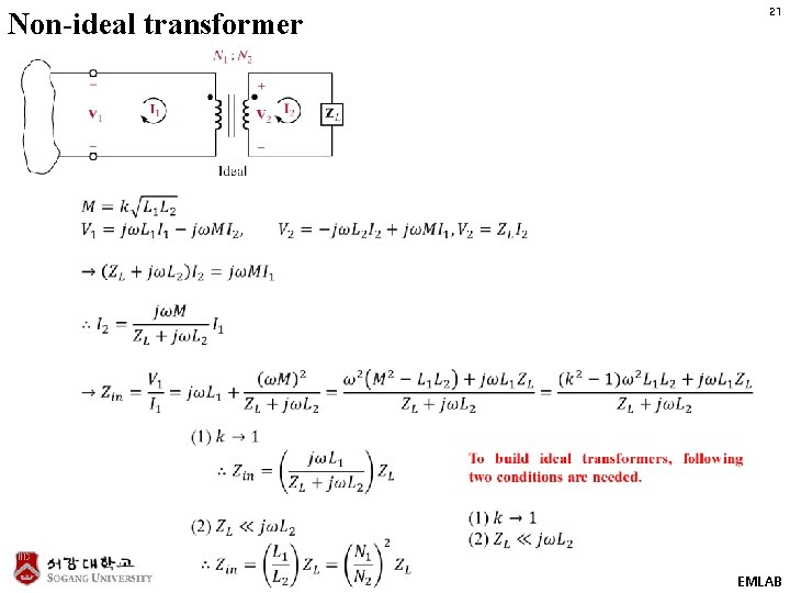 21 Non-ideal transformer EMLAB 