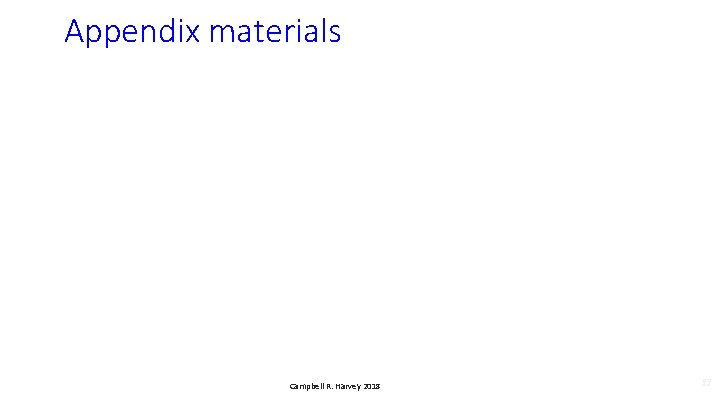 Appendix materials Campbell R. Harvey 2018 33 