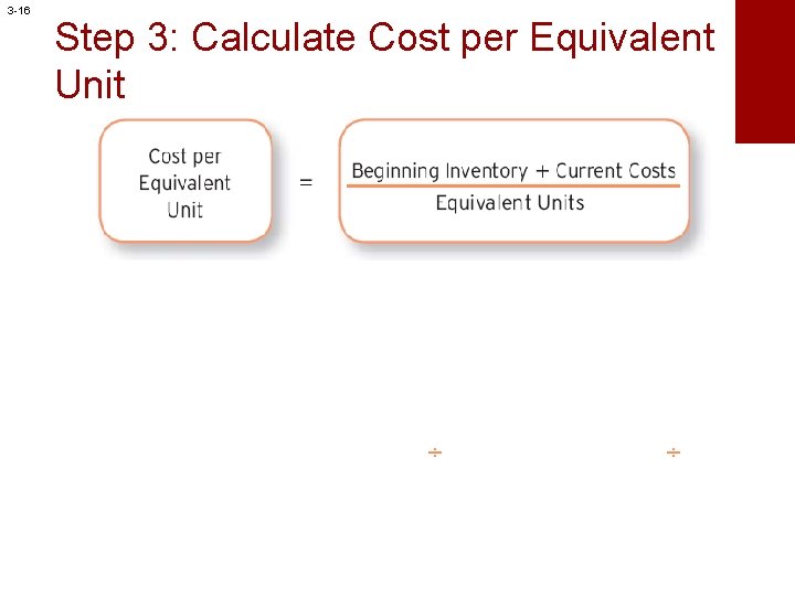 3 -16 Step 3: Calculate Cost per Equivalent Unit ÷ ÷ 
