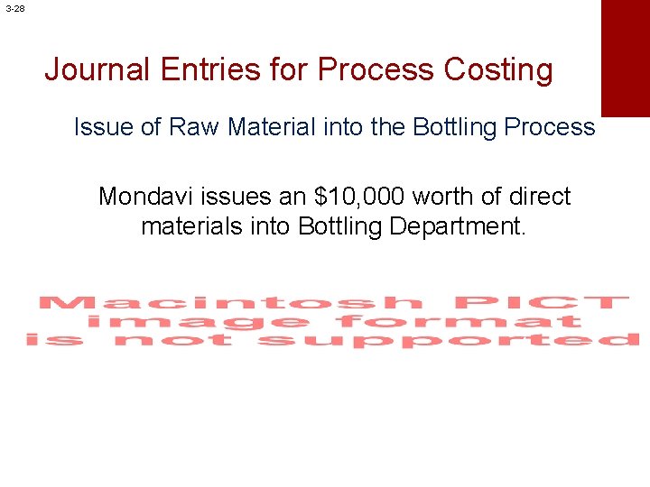 3 -28 Journal Entries for Process Costing Issue of Raw Material into the Bottling