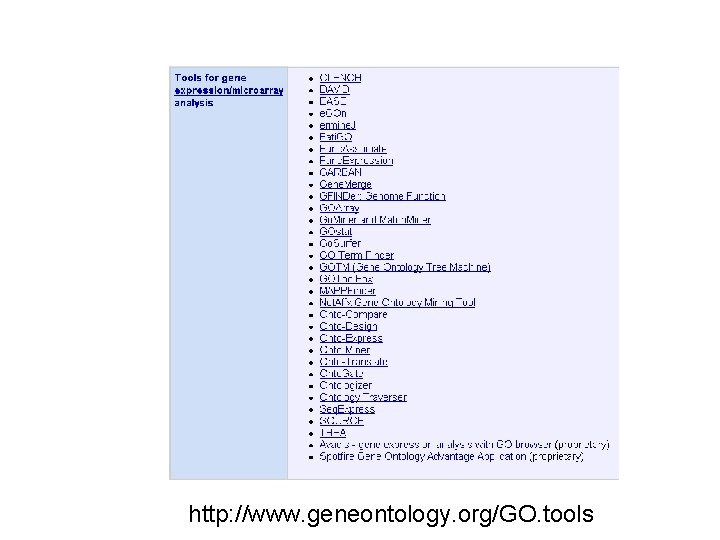 http: //www. geneontology. org/GO. tools 