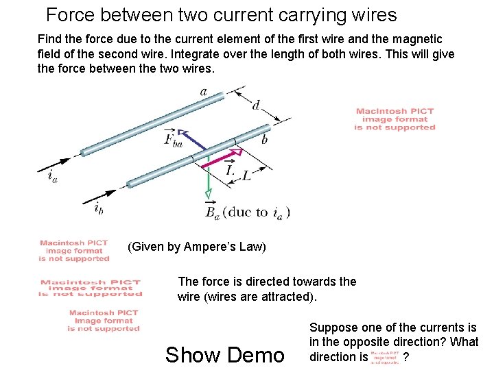 Force between two current carrying wires Find the force due to the current element