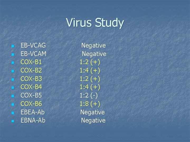 Virus Study n n n n n EB-VCAG EB-VCAM COX-B 1 COX-B 2 COX-B