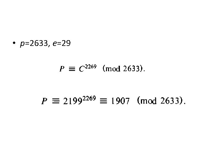  • p=2633, e=29 