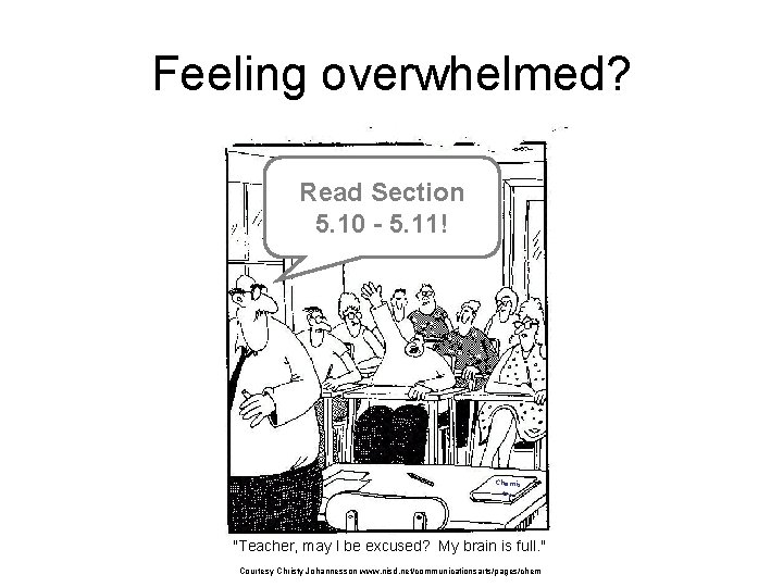 Feeling overwhelmed? Read Section 5. 10 - 5. 11! Chemis try "Teacher, may I