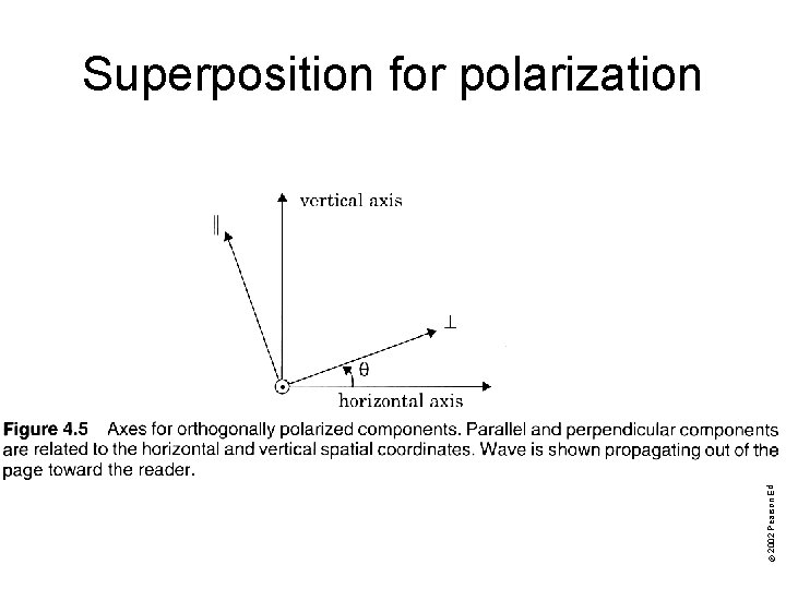 © 2002 Pearson Education, Inc. Commercial use, distribution, or sale prohibited. Superposition for polarization