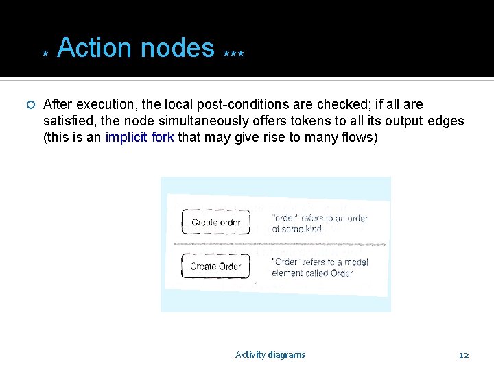 * Action nodes *** After execution, the local post-conditions are checked; if all are