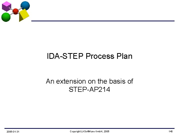 IDA-STEP Process Plan An extension on the basis of STEP-AP 214 2005 -01 -31