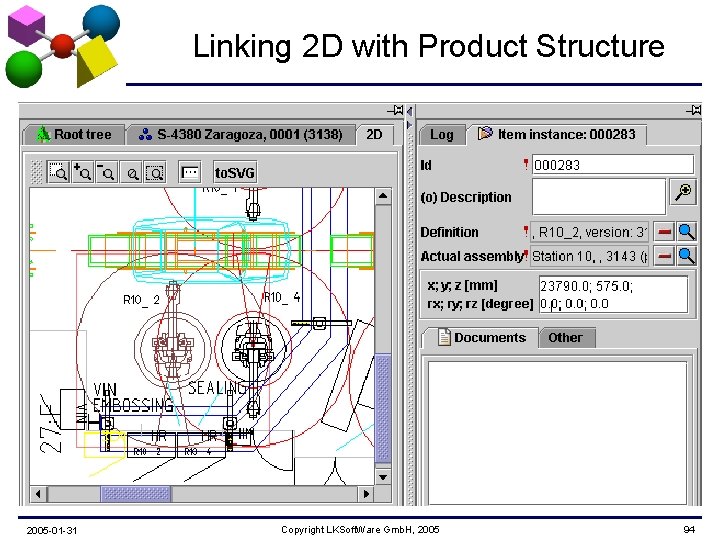 Linking 2 D with Product Structure 2005 -01 -31 Copyright LKSoft. Ware Gmb. H,