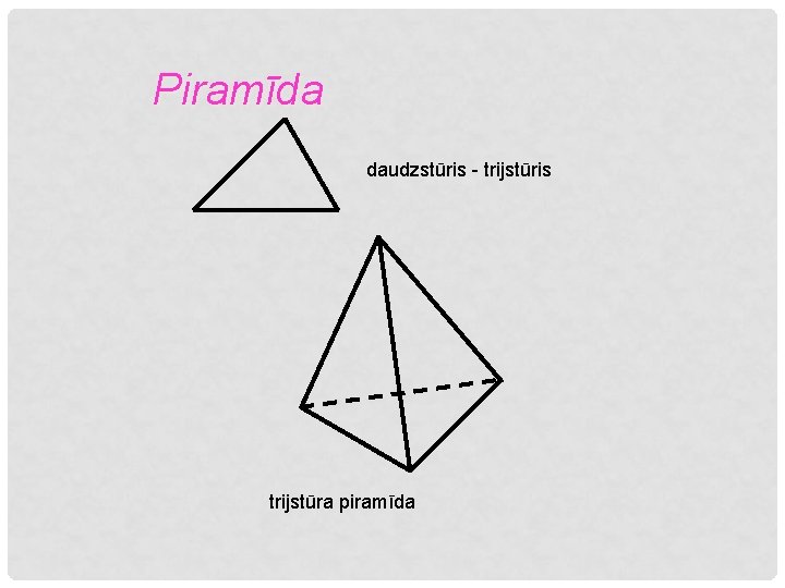 Piramīda daudzstūris - trijstūris trijstūra piramīda 