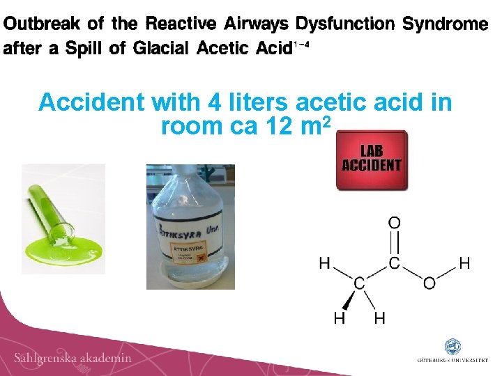 Accident with 4 liters acetic acid in room ca 12 m 2 