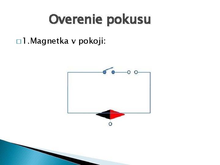 Overenie pokusu � 1. Magnetka v pokoji: 