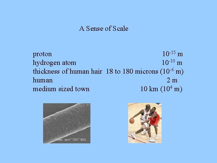 A Sense of Scale proton 10 -15 m hydrogen atom 10 -10 m thickness