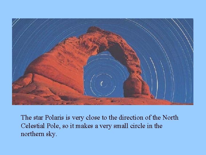 The star Polaris is very close to the direction of the North Celestial Pole,