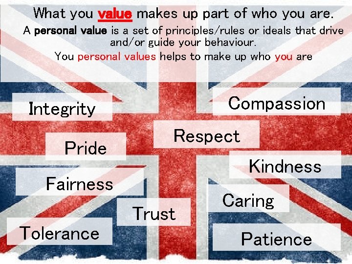 What you value makes up part of who you are. A personal value is