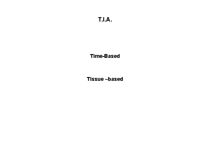 T. I. A. Time-Based Tissue –based 