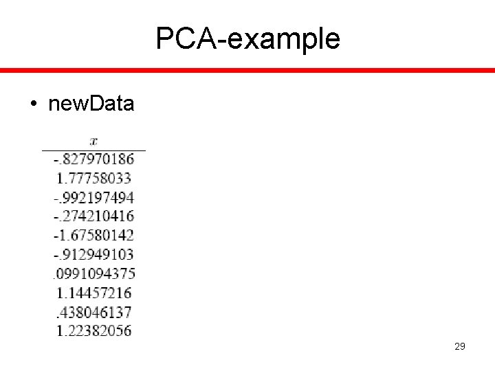 PCA-example • new. Data 29 