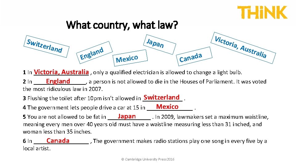 What country, what law? Switz erlan d E d n a l ng Vict