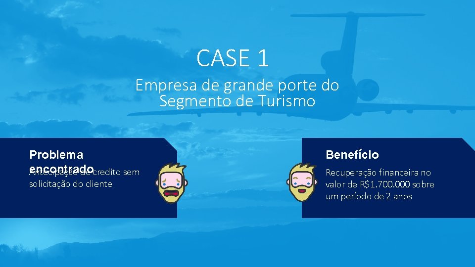 CASE 1 Empresa de grande porte do Segmento de Turismo Problema encontrado Antecipação de