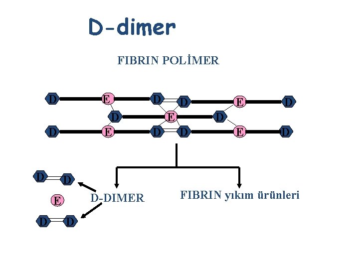 D-dimer FIBRIN POLİMER D E D D D E D E D D D-DIMER