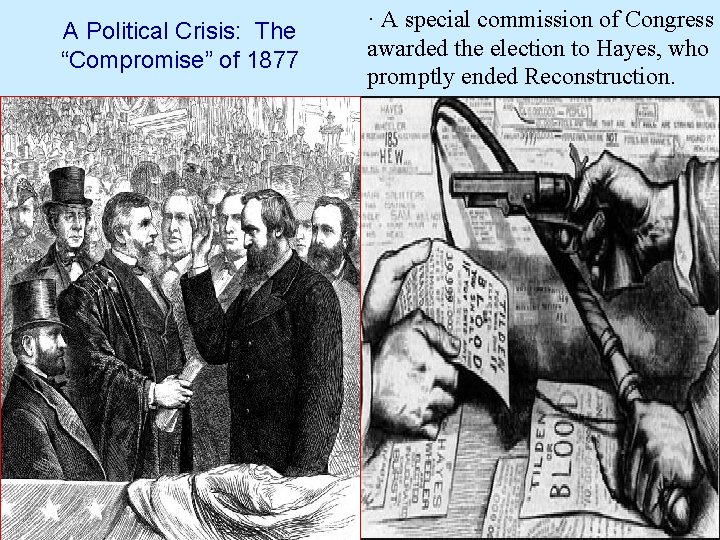 A Political Crisis: The “Compromise” of 1877 · A special commission of Congress awarded