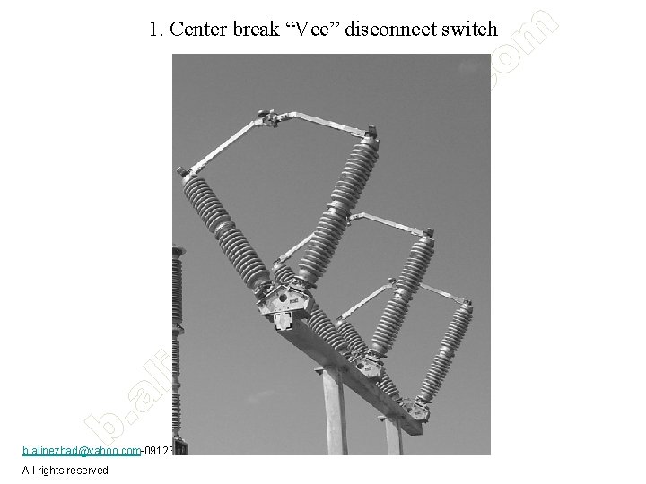 1. Center break “Vee” disconnect switch b. alinezhad@yahoo. com-09123120634 All rights reserved 