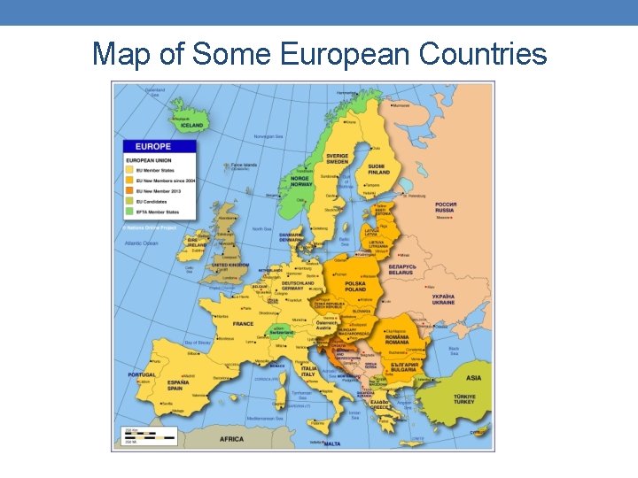 Map of Some European Countries 