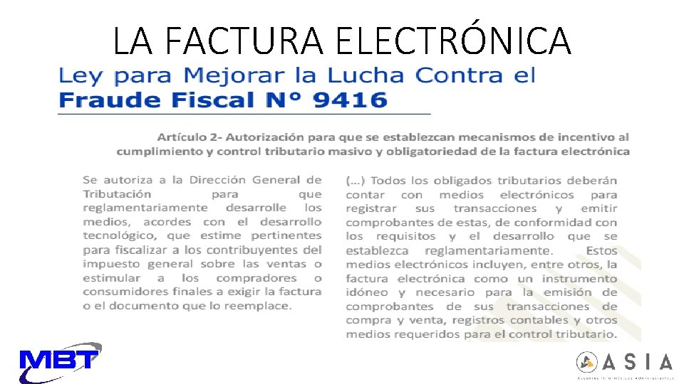 LA FACTURA ELECTRÓNICA 