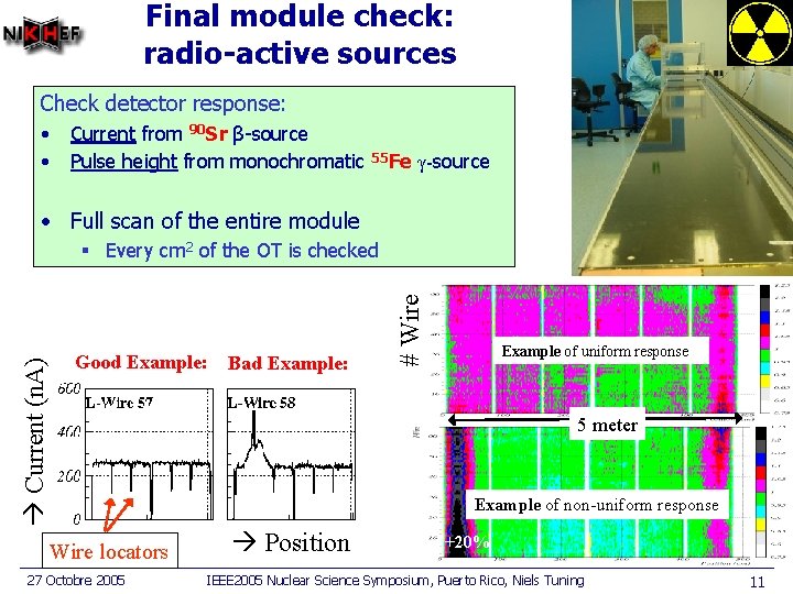 Final module check: radio-active sources Check detector response: • • Current from 90 Sr