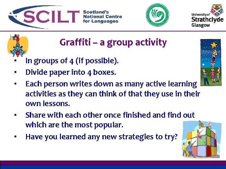 Graffiti – a group activity • • • In groups of 4 (if possible).
