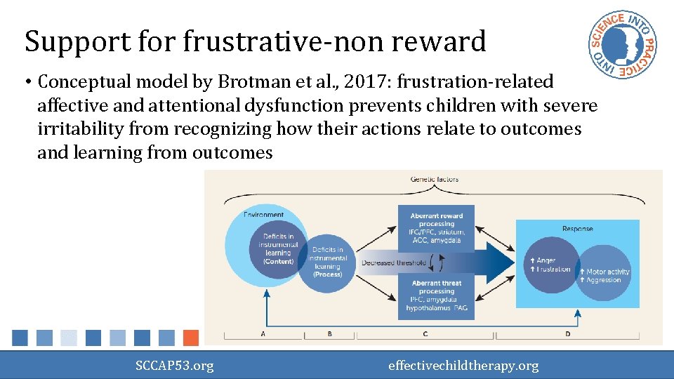 Support for frustrative-non reward • Conceptual model by Brotman et al. , 2017: frustration-related