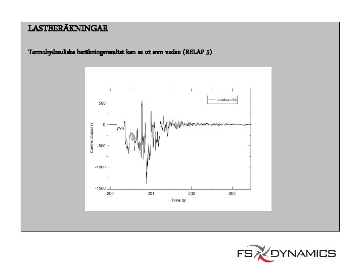 LASTBERÄKNINGAR Termohydrauliska beräkningsresultat kan se ut som nedan (RELAP 5) 