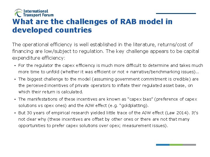 What are the challenges of RAB model in developed countries The operational efficiency is