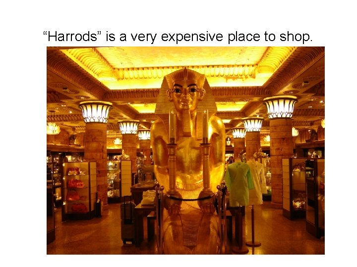 “Harrods” is a very expensive place to shop. 