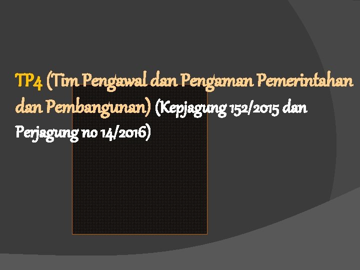 TP 4 (Tim Pengawal dan Pengaman Pemerintahan dan Pembangunan) (Kepjagung 152/2015 dan Perjagung no