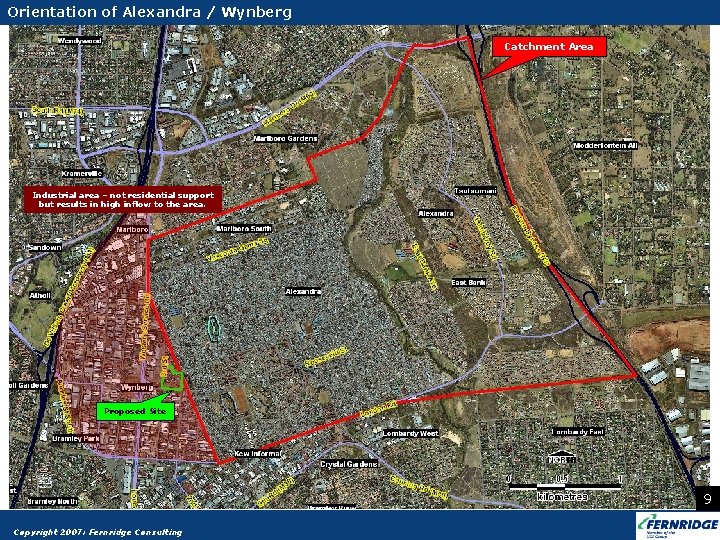 Orientation of Alexandra / Wynberg Catchment Area Industrial area – not residential support but