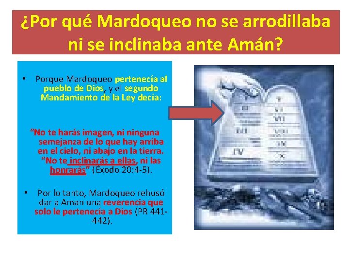 ¿Por qué Mardoqueo no se arrodillaba ni se inclinaba ante Amán? • Porque Mardoqueo