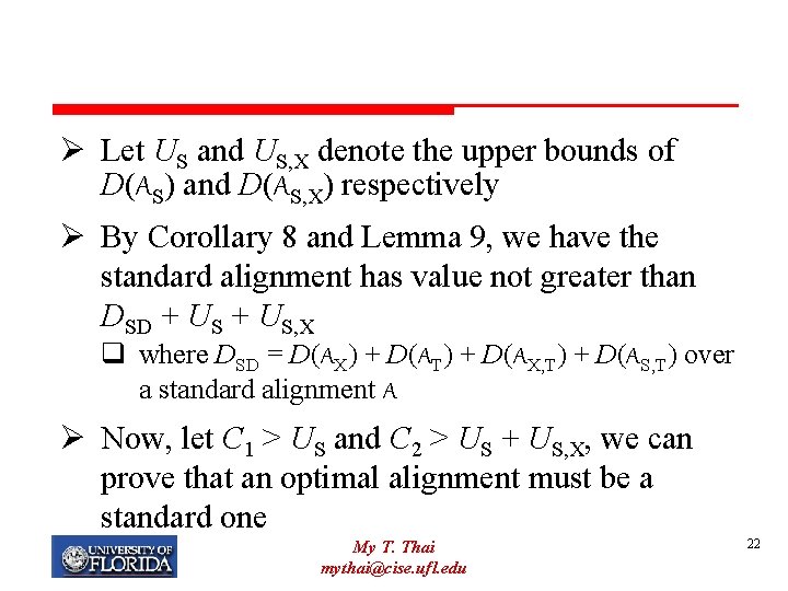 Ø Let US and US, X denote the upper bounds of D(AS) and D(AS,