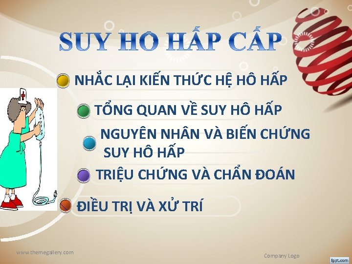 NHẮC LẠI KIẾN THỨC HỆ HÔ HẤP TỔNG QUAN VỀ SUY HÔ HẤP NGUYÊN