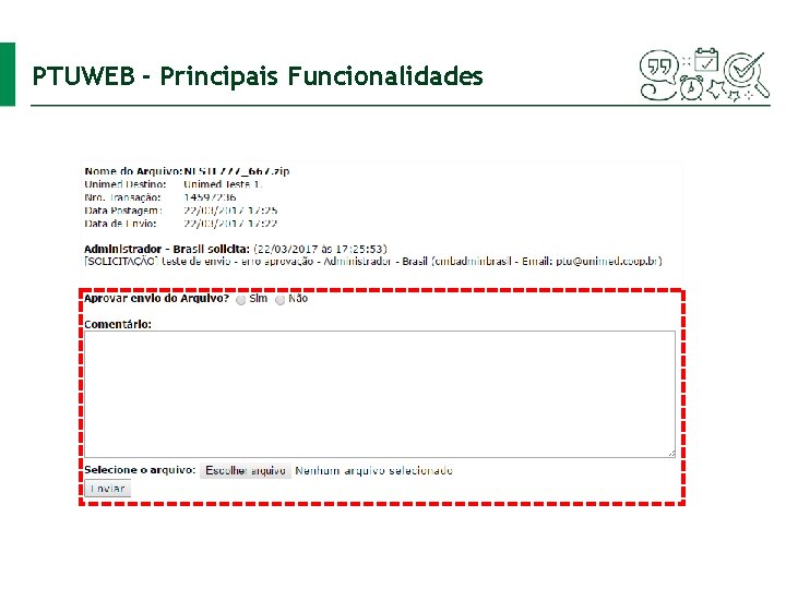 PTUWEB - Principais Funcionalidades 