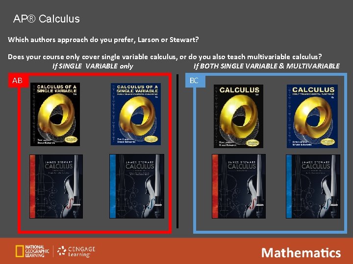 AP® Calculus Which authors approach do you prefer, Larson or Stewart? Does your course