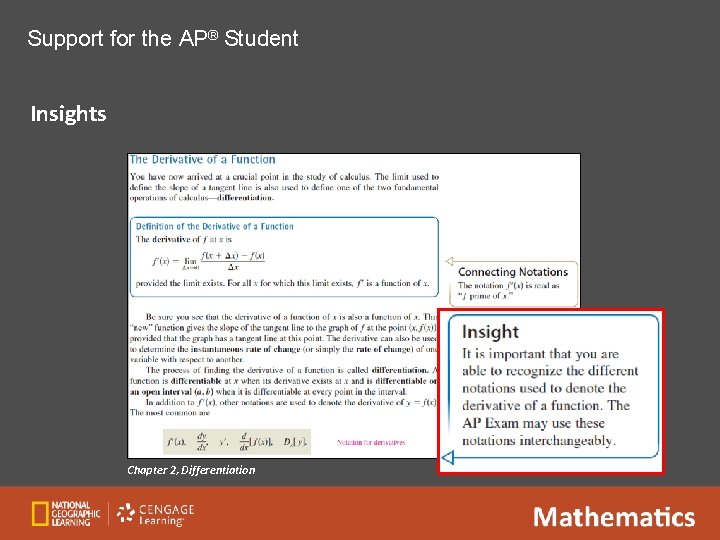 Support for the AP® Student Insights Chapter 2, Differentiation 